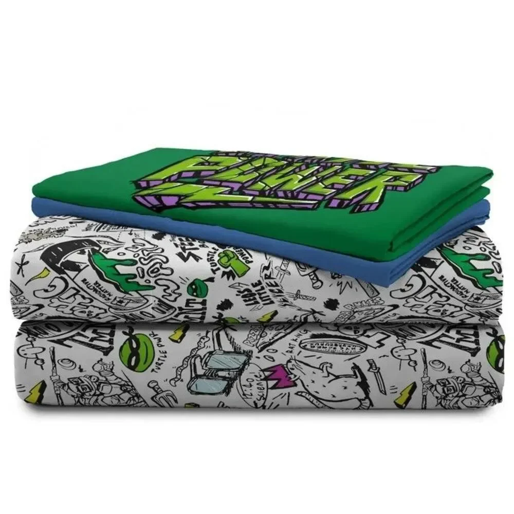 Teenage Mutant Ninja Turtles TMNT 4-Piece Full Sheet Bed Set Microfiber pillowca